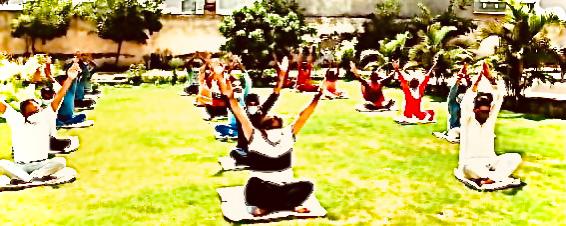 पूर्व मेयर राकेश राठौर ने अंतरराष्ट्रीय योगा दिवस पर अपने साथियों सहित किया योगाभ्यास